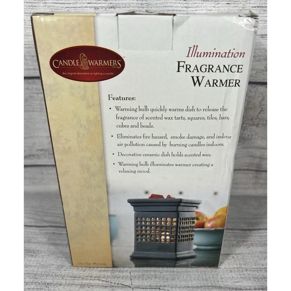 NIB Candle Warmers Etc Illumination Fragrance Warmer Quadra Gray Wax Melt Warmer